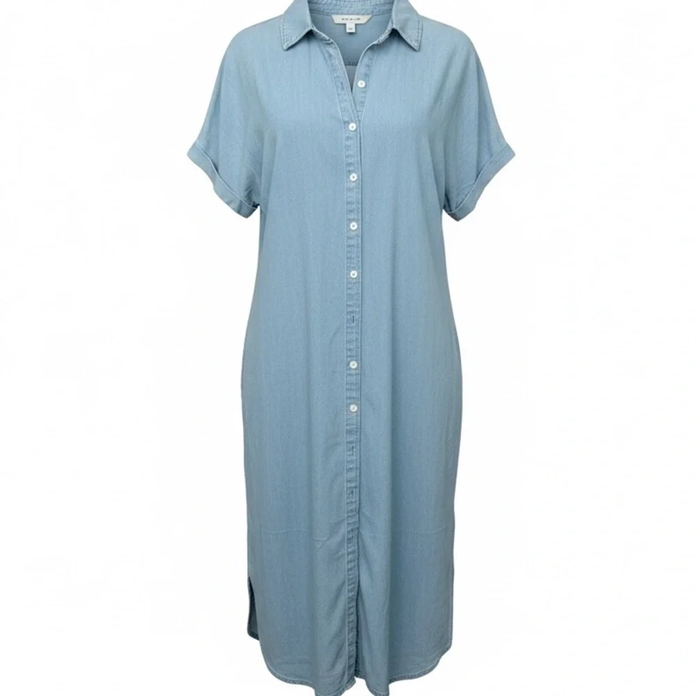 Cupshe Chambray Denim Button Down Midi Dress Size M NWT